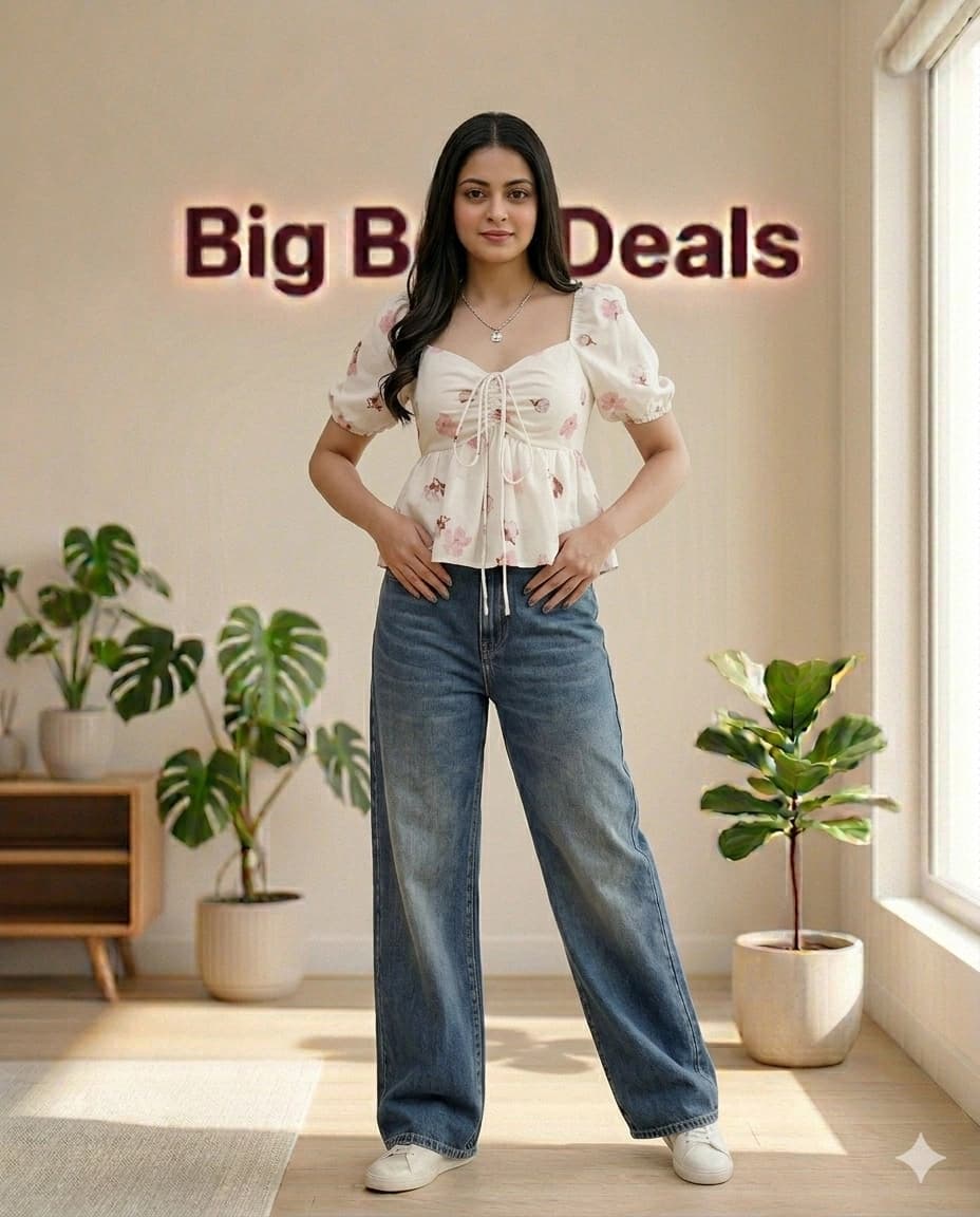 Women High Waist Blue Jeans